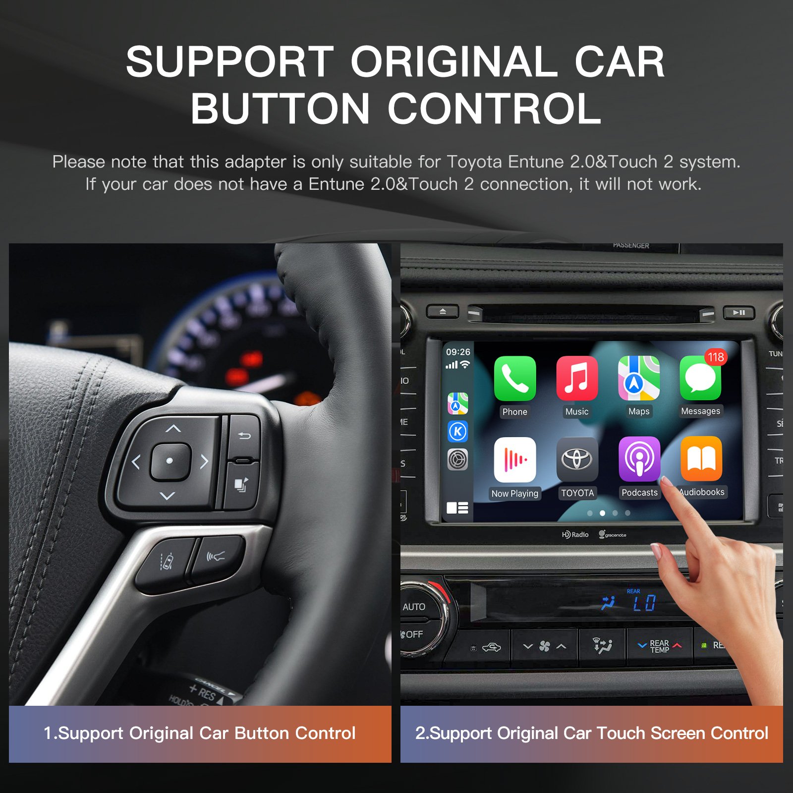 Carabc Wireless Apple Carplay Android Auto adapter For toyota car radio rav4 corolla verso camry auris Highlander