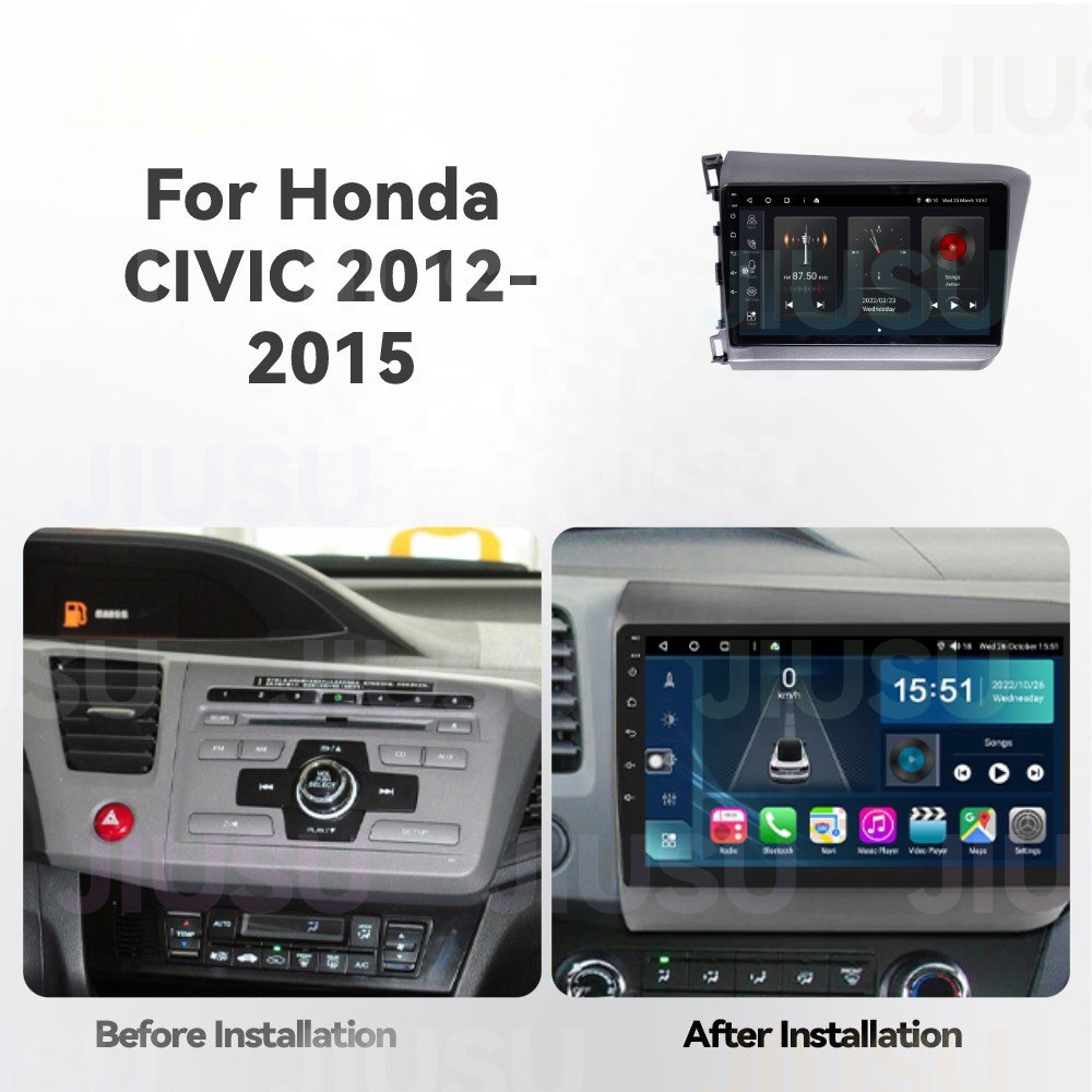 Android 12 Car DvD Player 9 inch Multimedia System Car Radio for Honda Civic 2012-2015 Car Stereo Touch Screen Carplay DSP GPS