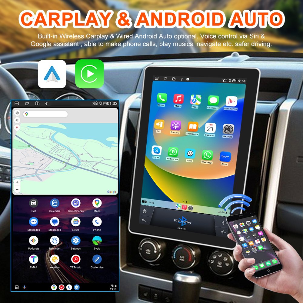 1 din 11.5inch carplay touch screen Universal CarPlay TF Card GPS multimedia car player Car DVD Player