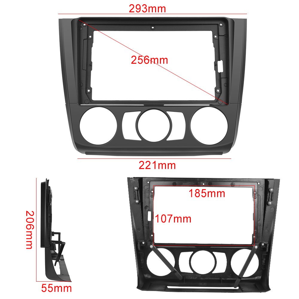 Podofo 2 Din 9'' Car Fascias Frame For BMW 1 Series 2008 2009 2010 2011 2012 Car Radio Frame