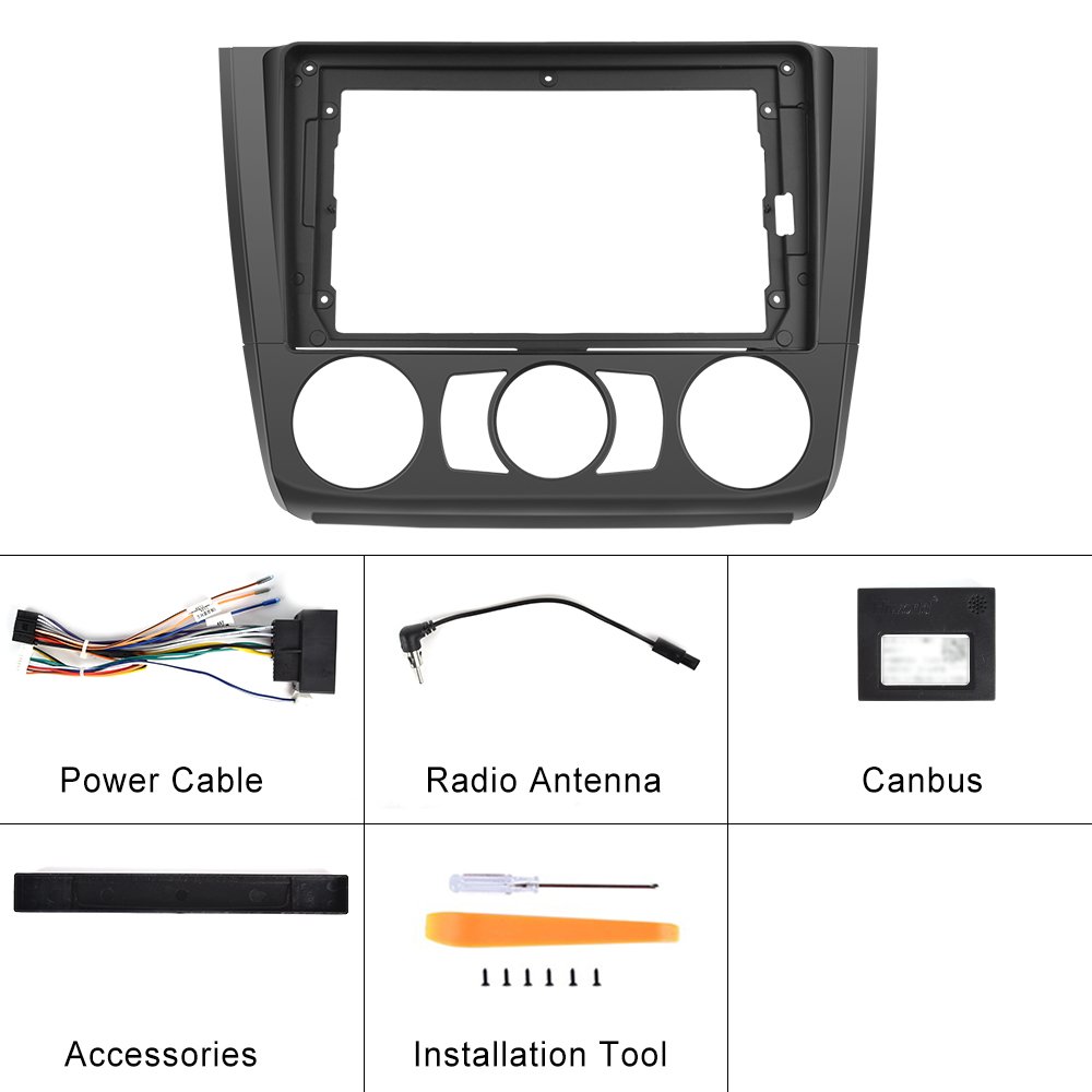 Podofo 2 Din 9'' Car Fascias Frame For BMW 1 Series 2008 2009 2010 2011 2012 Car Radio Frame