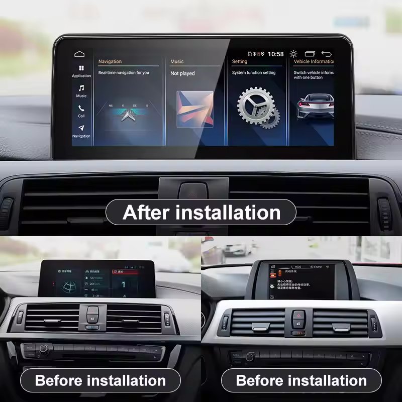 LELV 10.25 Inch Android 13 System Car Stereo Wireless Carplay Gps Navi Radio Touch Screen For Bmw F30 F31 F32 F33 F34 F46 Bt Dsp
