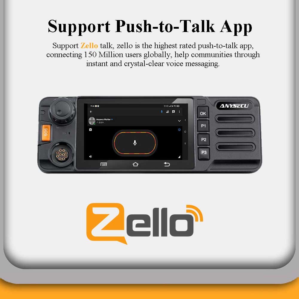 Anysecu W9 US Version 4G POC Car Radio TM-9 4G/3G/2G Mobile Radio Dual Band Walkie Talkie Vehicle Mounted Wifi Radio