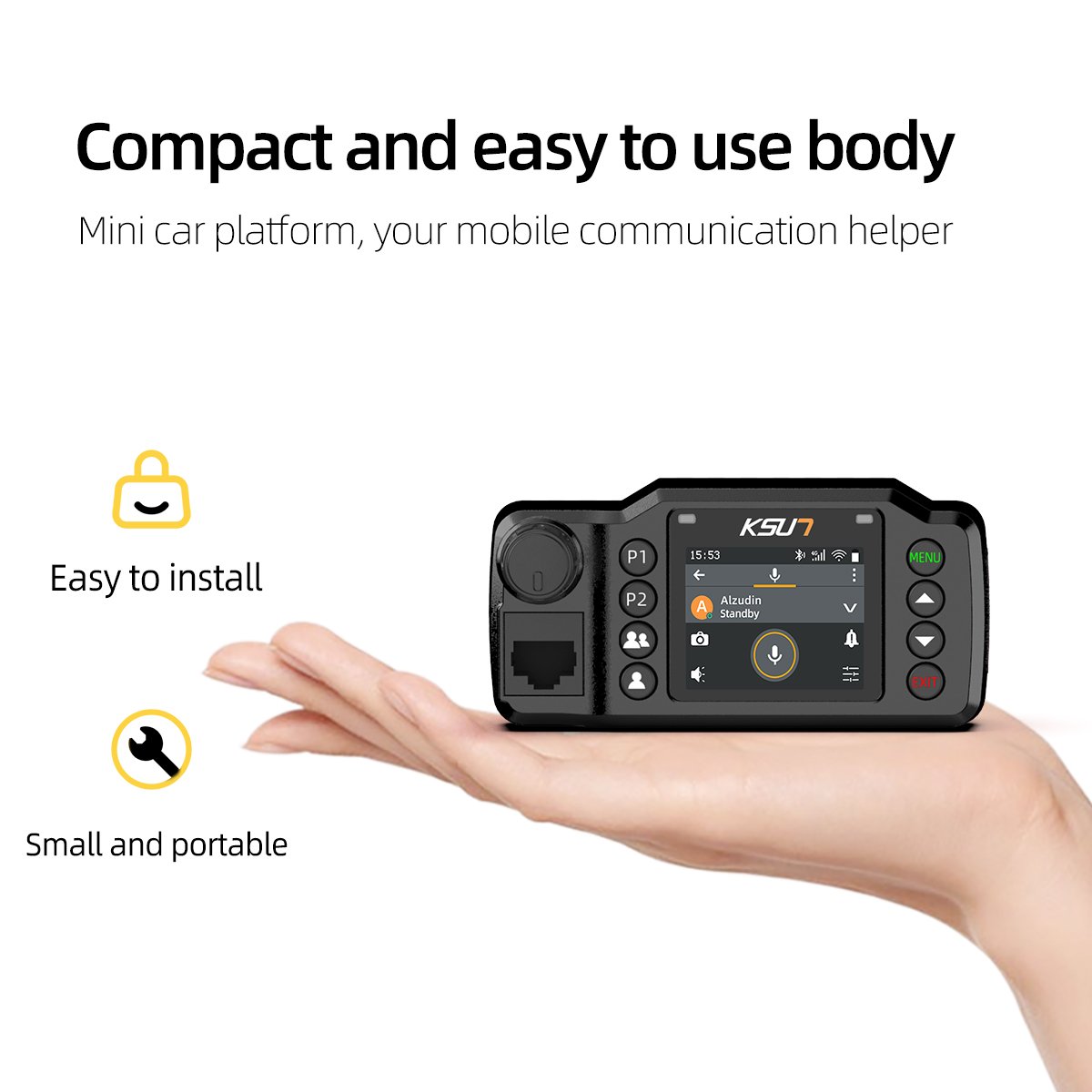 KSUN ZL1200 WCDMA CDMA GSM Mobile Radio Station Two Way Radios Car Vehicle Station Radio Compatible with ZELLO APP