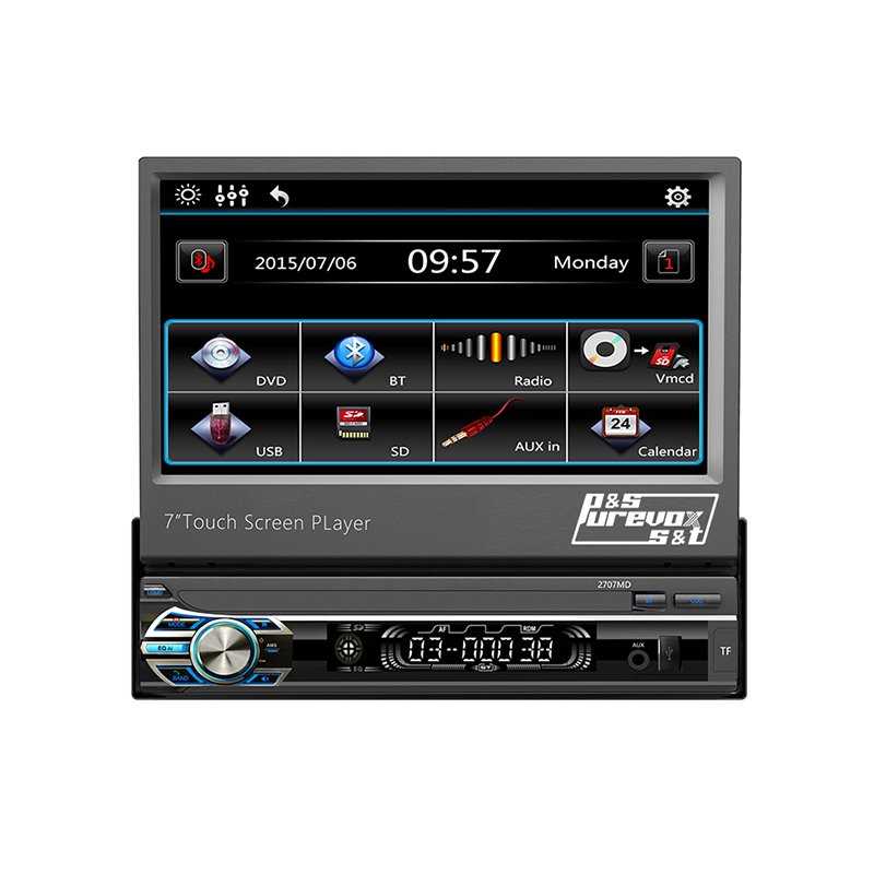 7 inch 1 Din Android Car Radio With Retractable Touch Screen Wifi Bt Fm Rds Aux Stereo Auto Car DVD Player