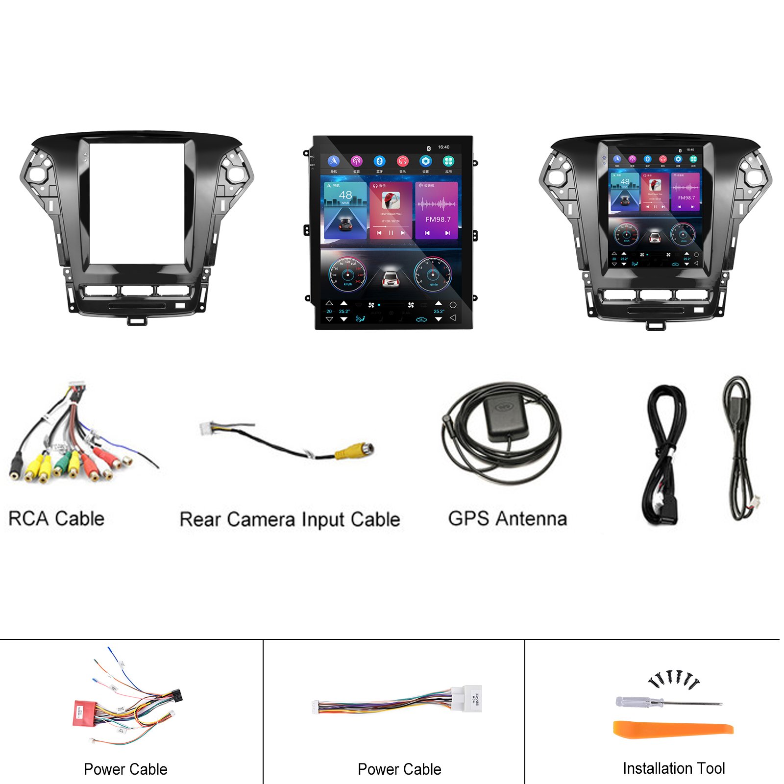 Podofo Double Din 9.7'' Android Wireless Carplay Car Radio For Ford Mondeo 2011 2012 2013 WIFI GPS BT HIFI FM RDS Car Stereo