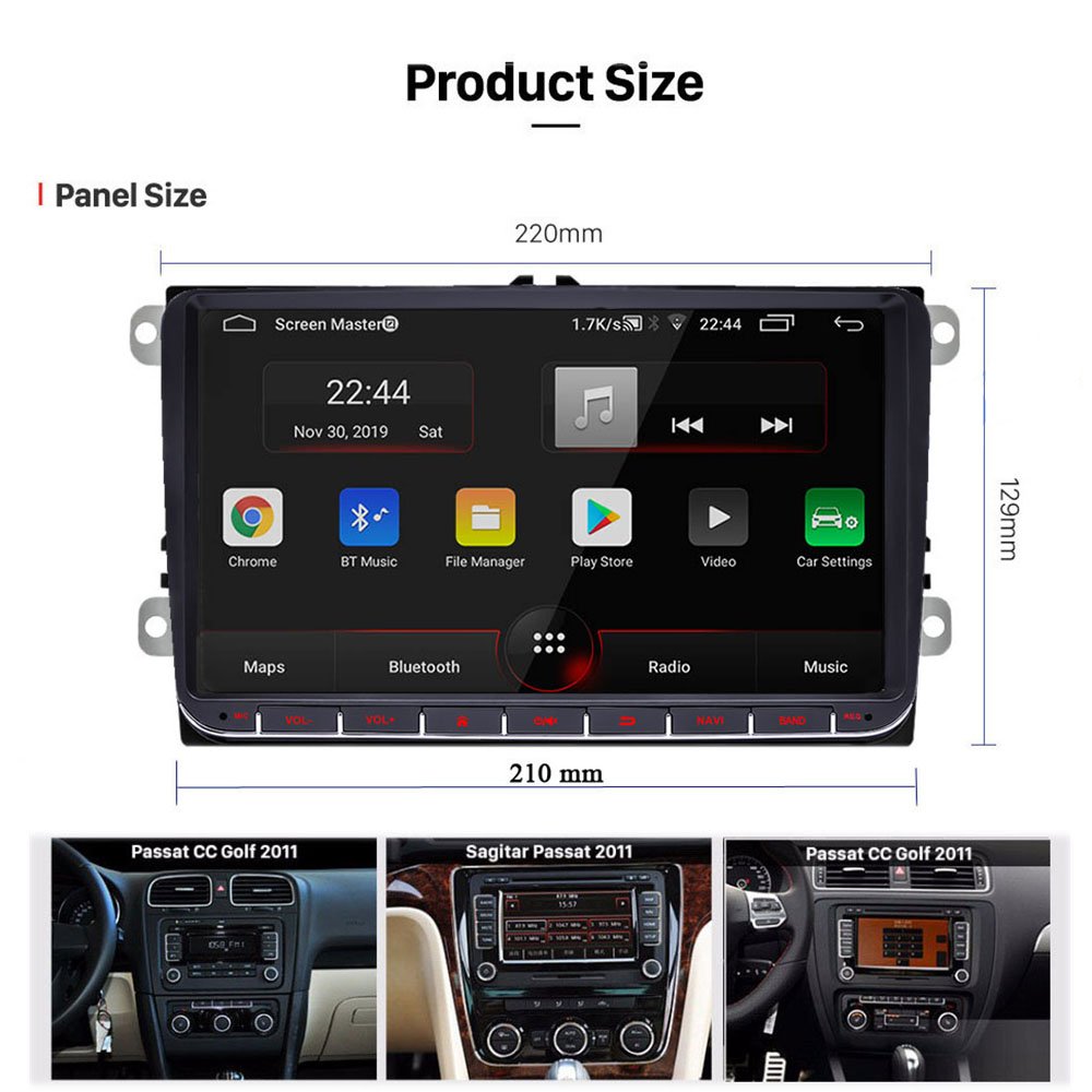 Europe Spain Warehouse DDP Android12 Golf Polo Tiguan Passat b6 SEAT leon Skoda yeti Octavia Multimedia player 2 Din Car Radio