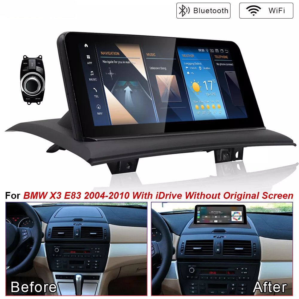 8core 10.25" 8g+128G Android13 car multimedia player gps audio processor CarPlay Built-in DSP for BMW X3 X4 E83 2004-2010 CIC