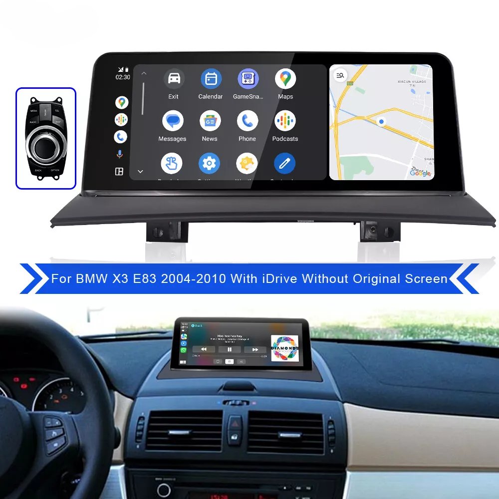 8core 10.25" 8g+128G Android13 car multimedia player gps audio processor CarPlay Built-in DSP for BMW X3 X4 E83 2004-2010 CIC