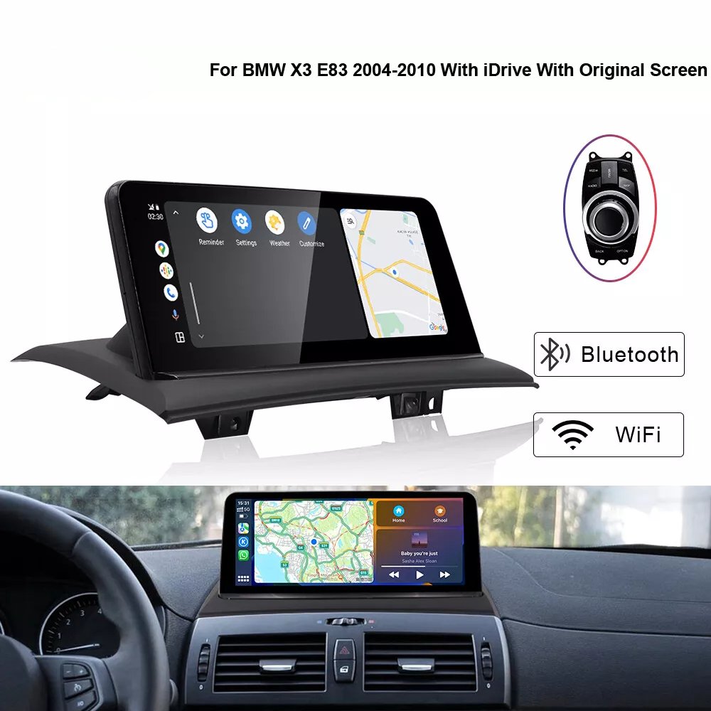 8core 10.25" 8g+128G Android13 car multimedia player gps audio processor CarPlay Built-in DSP for BMW X3 X4 E83 2004-2010 CIC
