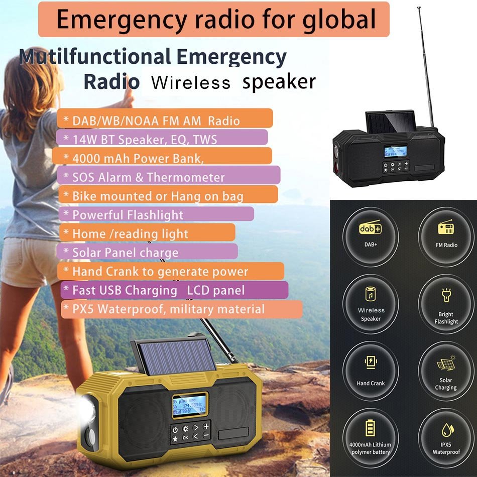 International NOAA WB dab AM FM Radio multi Automotive Bt Wireless Speaker 27Mhz Cb Radio With Am Fm Automatic Sch Station