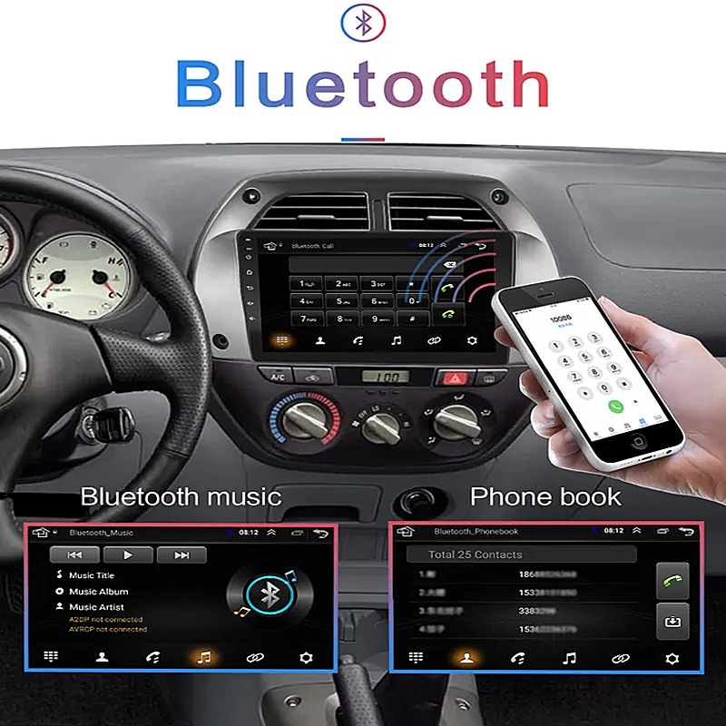 2 din android Radio Stereo multimedia player gps navigation carplay android For Toyota RAV4 2001-2005 youtube WIFI 4G DSP