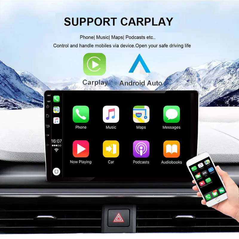 2 din android Radio Stereo multimedia player gps navigation carplay android For Toyota RAV4 2001-2005 youtube WIFI 4G DSP