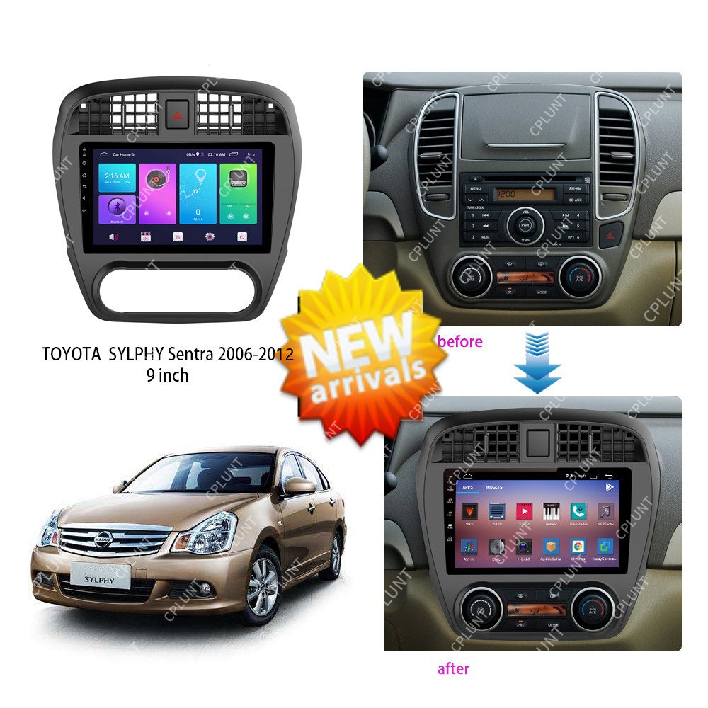 Car DVD Player Frame FOR NISSAN SYLPHY 2006-2012 10INCH Touch screen Android radio Farme stereo