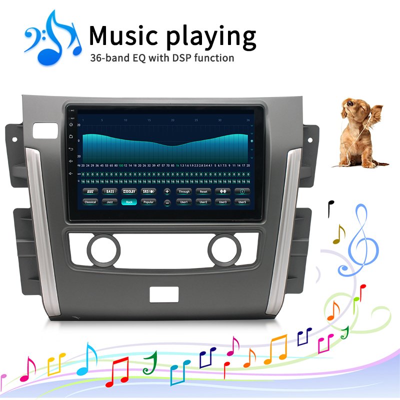 10.1" full touch screen 2 din Android 10 Carplay+dvd+Player For Nissan Patrol Car stereo GPS Navigation wifi BT SWC