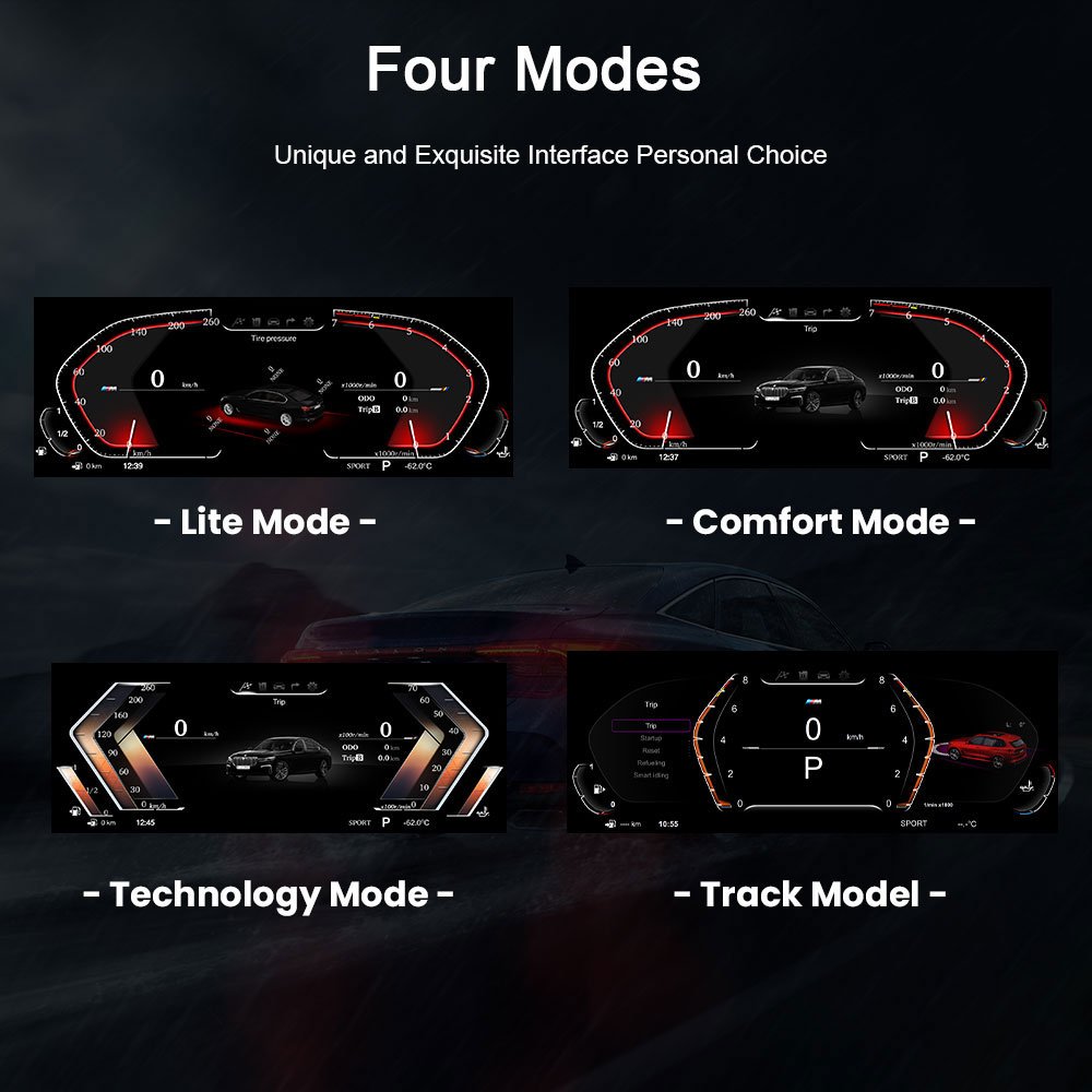 12.3 Inch HD Digital Cluster Virtual Cockpit Car Multimedia Player For BMW X5 E70 X6 E71 2007-2013 Dashboard Speed Meter Screen