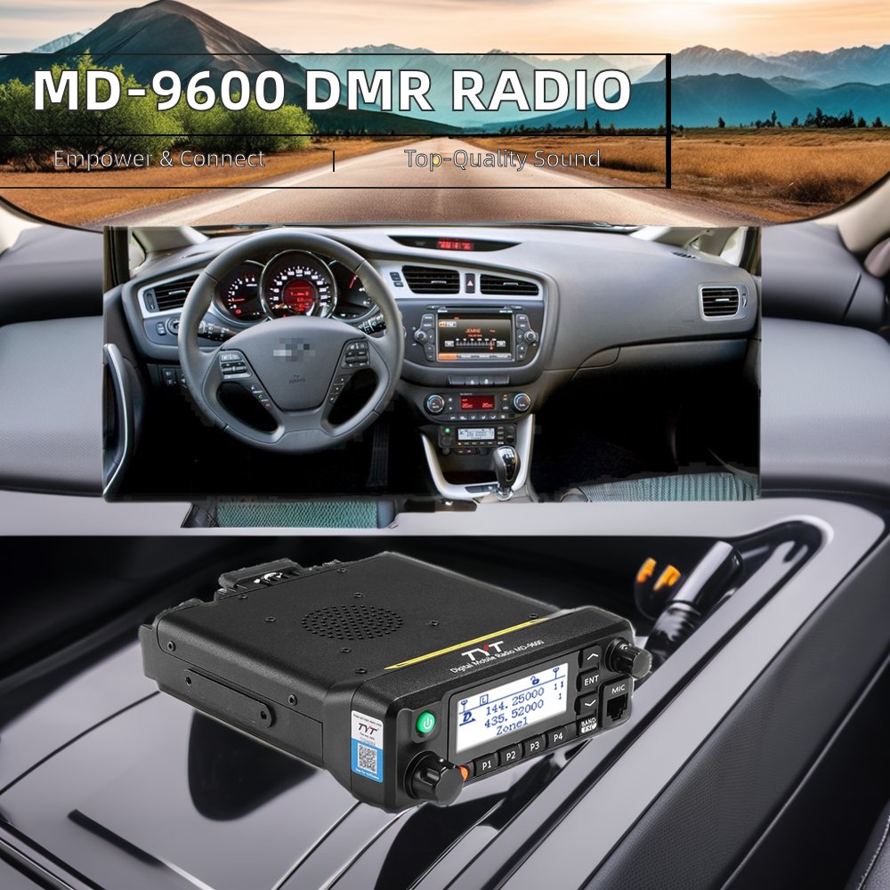 TYT MD-9600 50W In-Vehicle Mobile Radio DMR Walkie Talkie with 3000 Channels and AES128 AES256 Encryption