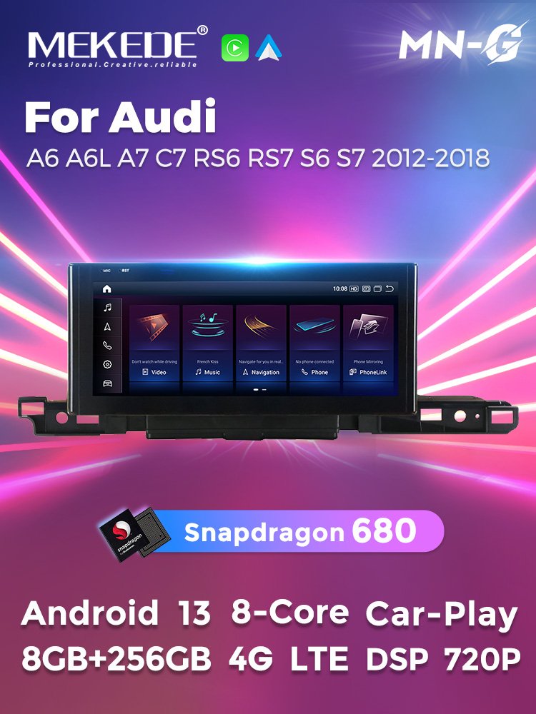 MEKEDE Android car radio 360 camera snapdragon 680 662 system for Audi A6 A6L A7 C7 RS6 RS7 S6 S7 car-play auto touch screen