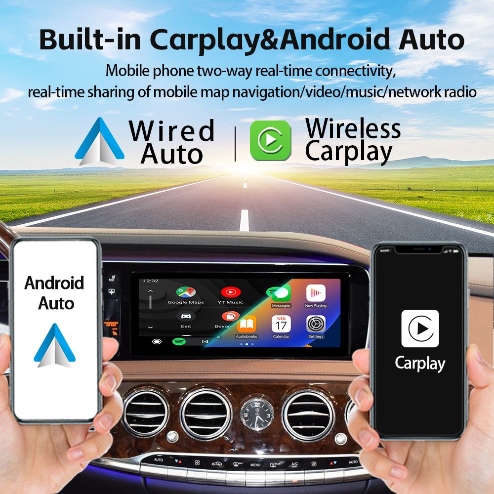 LELV 12.3 Inch Qualcomm 665 8+64GB Touch Screen Carplay Car DVD Player Android 14 Radio Multimedia For S Class W222 2013-2017