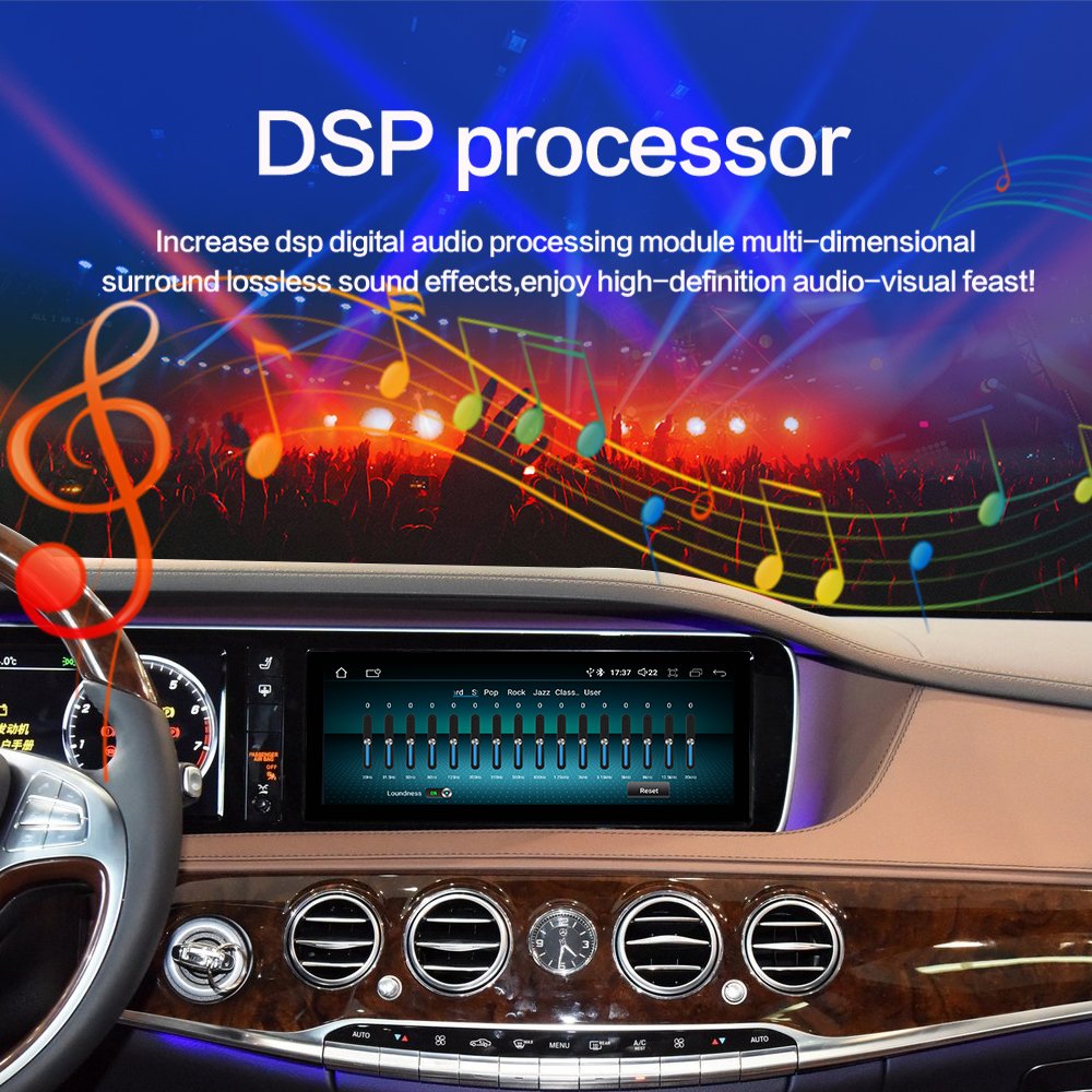 LELV 12.3 Inch Qualcomm 665 8+64GB Touch Screen Carplay Car DVD Player Android 14 Radio Multimedia For S Class W222 2013-2017