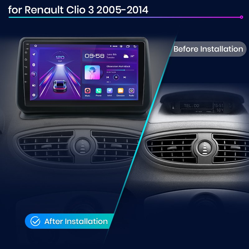 Junsun Carplay Android Auto Car Radio for Renault Clio 3 2005-2014 Car DVD Player for Renault Clio 3 Car Radio Stereo
