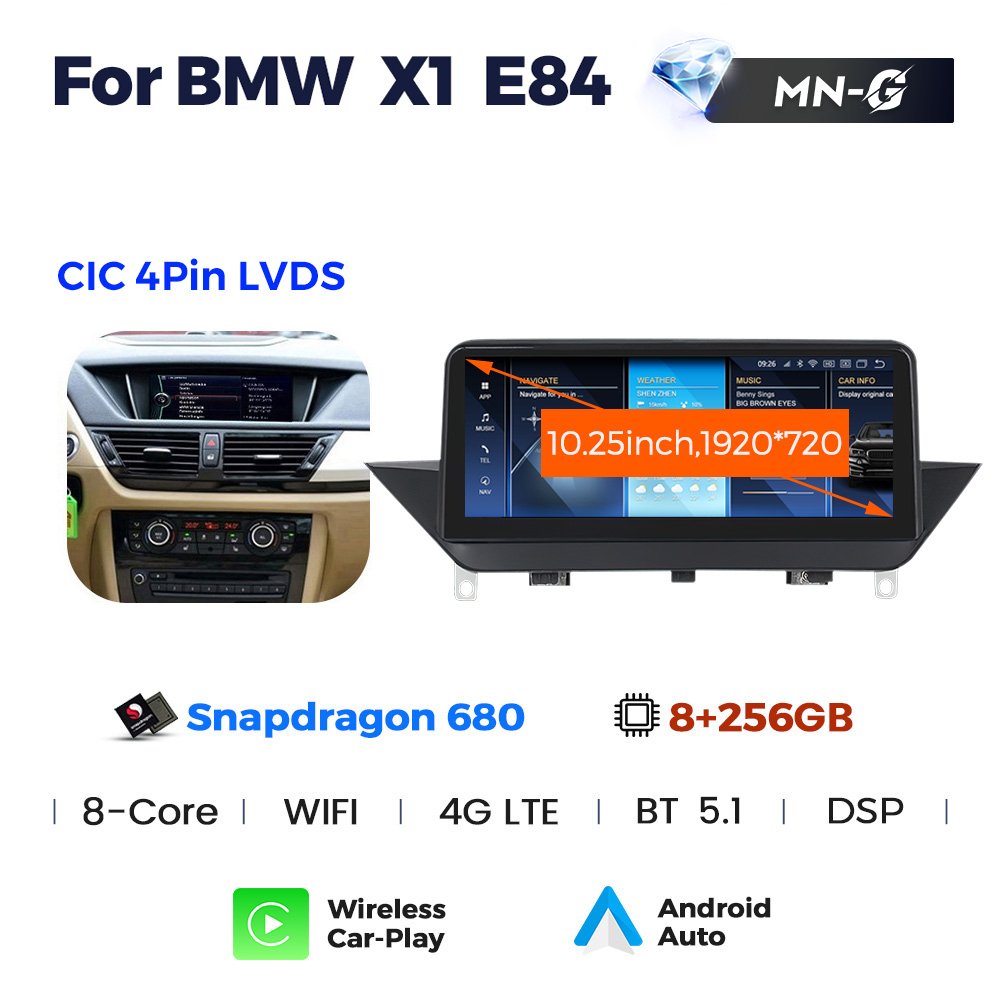 ID8 662 Android 12 screen BT 5.0 car-play Player Stereo Audio for BMW X1 E84 2009-2015 WIFI Car GPS Android Car Radio