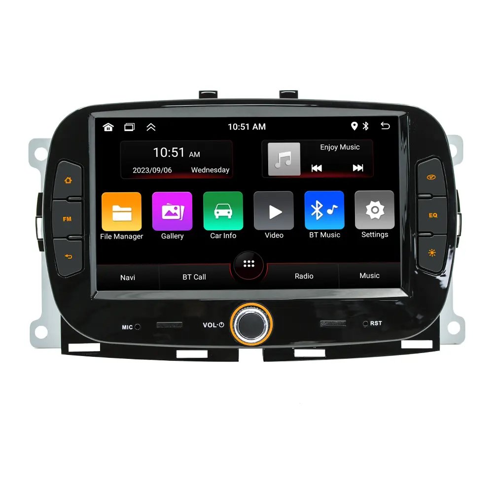 2Din 7 inch quad/Octa core Android13 car radio supports carplay Android Auto WIFI GPS RDS car player for Fiat 500 2016-2019