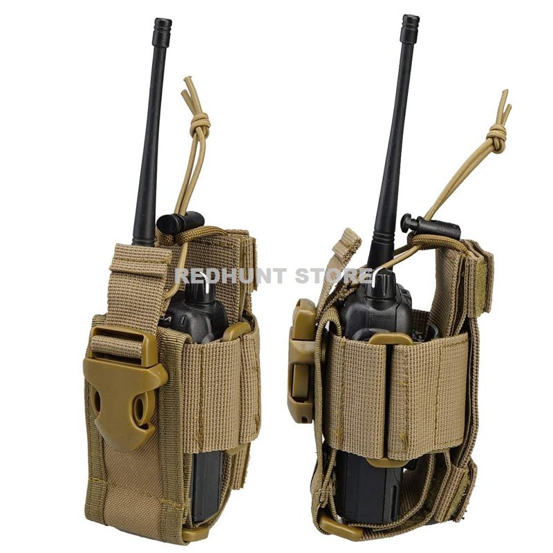 Adjustable Tactical Radio Bag Molle Two Way Radio Holster Pouch Nylon Duty Storage Case Walkie TalkieBag