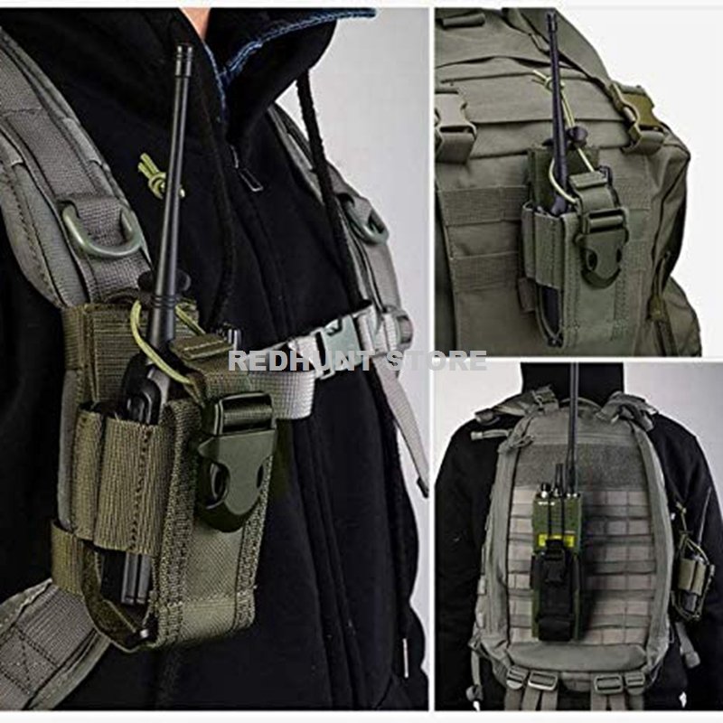Adjustable Tactical Radio Bag Molle Two Way Radio Holster Pouch Nylon Duty Storage Case Walkie TalkieBag