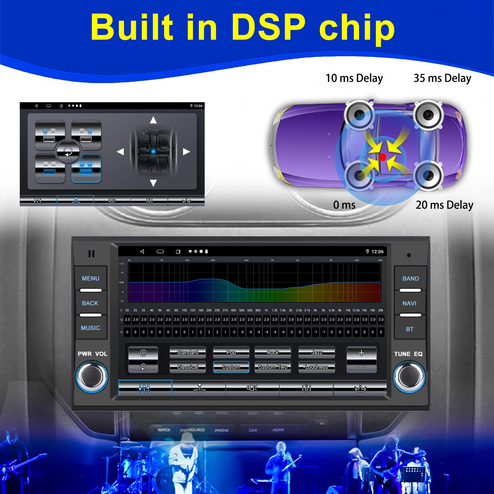 For Jeep Wrangler JK/Dodge/Chevrolet 7'' Android Car Radio Carplay Android Auto Mirrorlink DSP Rear View FM BT GPS WIFI SWC