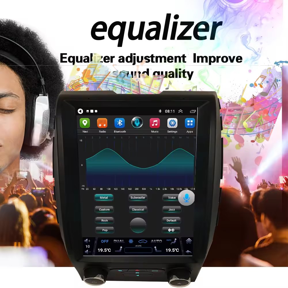 lelv Pantalla Vertical De 10,4 Pulgadas Android Para Ford Edge 2015-2019 Estilo Tesla Unidad Principal De Navegacion Gps Carplay