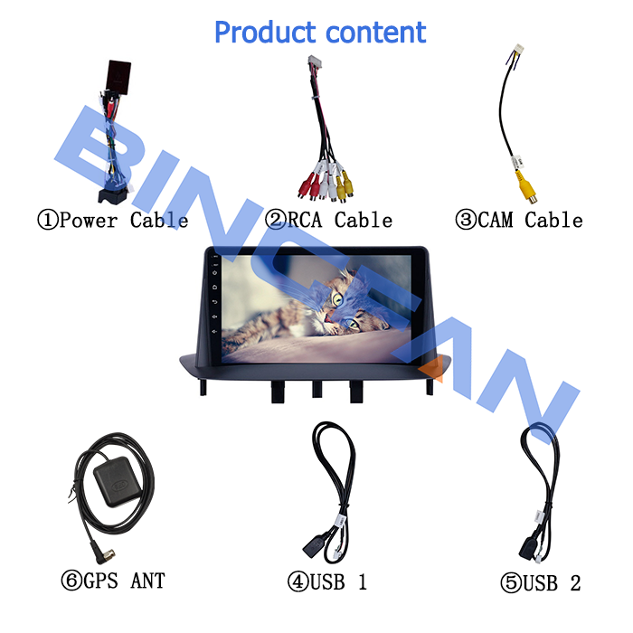 2 Din Car Radio Multimedia Video Player WIFI GPS Navigation Car Stereo Android Auto Player for Renault Megane 3 2008 - 2014