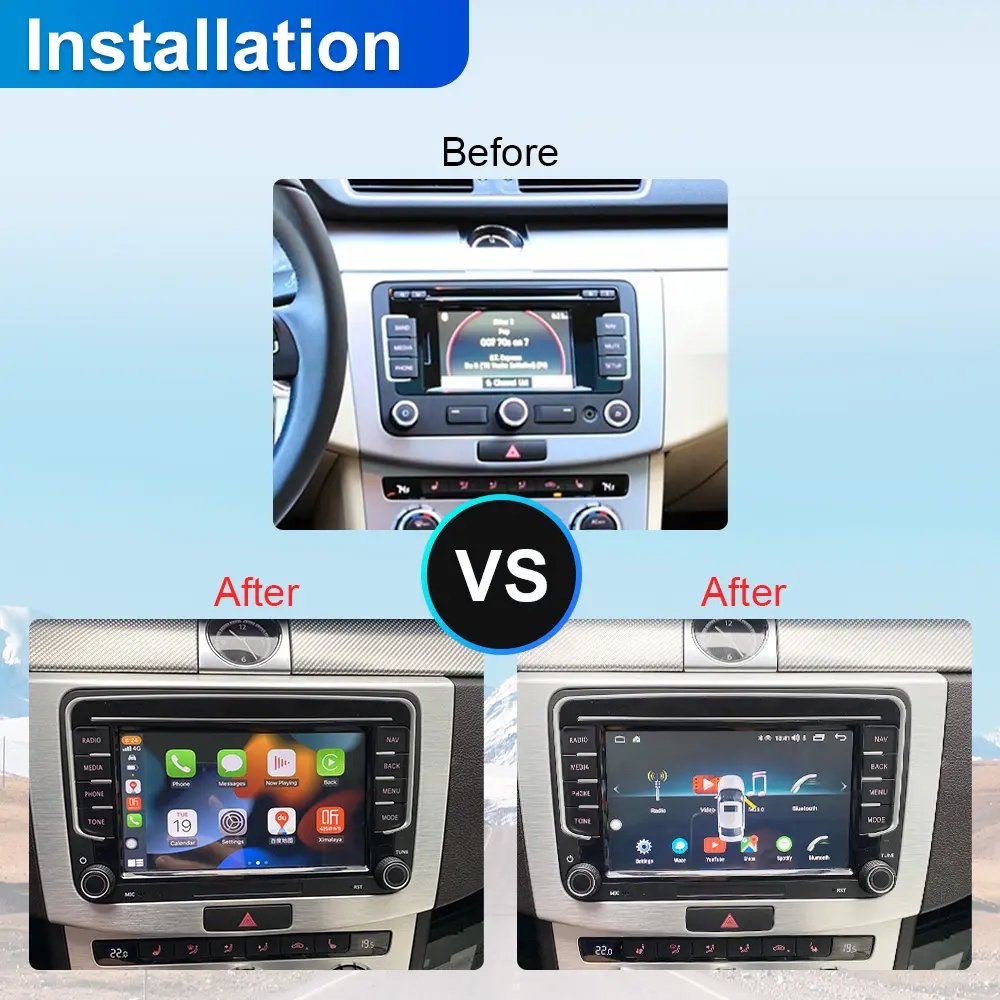 2G+32G Touch Screen 7 '' Android Stereo Car Audio 2 Din Car Radio For VW Skoda Octavia Golf Passat B6 Polo carplay Screen