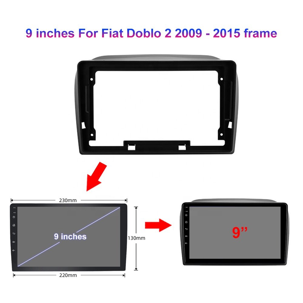 Jmance Android Radio 9 Inch For Fiat Doblo 2 2009 - 2015 Frame Car Stereo Android Auto Carplay Navigation