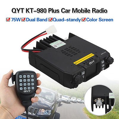 Car Radio Mobile Transceiver QYT KT-980 Plus 55/75W Dual Band Uhf Vhf KT-UV980 Plus Mobile Radio Amateur Transceiver Car Radio