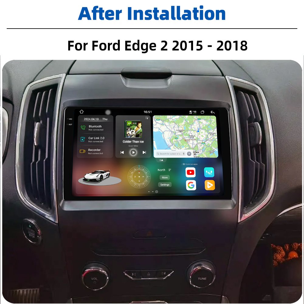 12 + 256GB 2K Android 13 2 DIN Car Radio Carplay Auto Stereo Video Screen Car DVD Player For Ford Edge 2 2015 - 2018