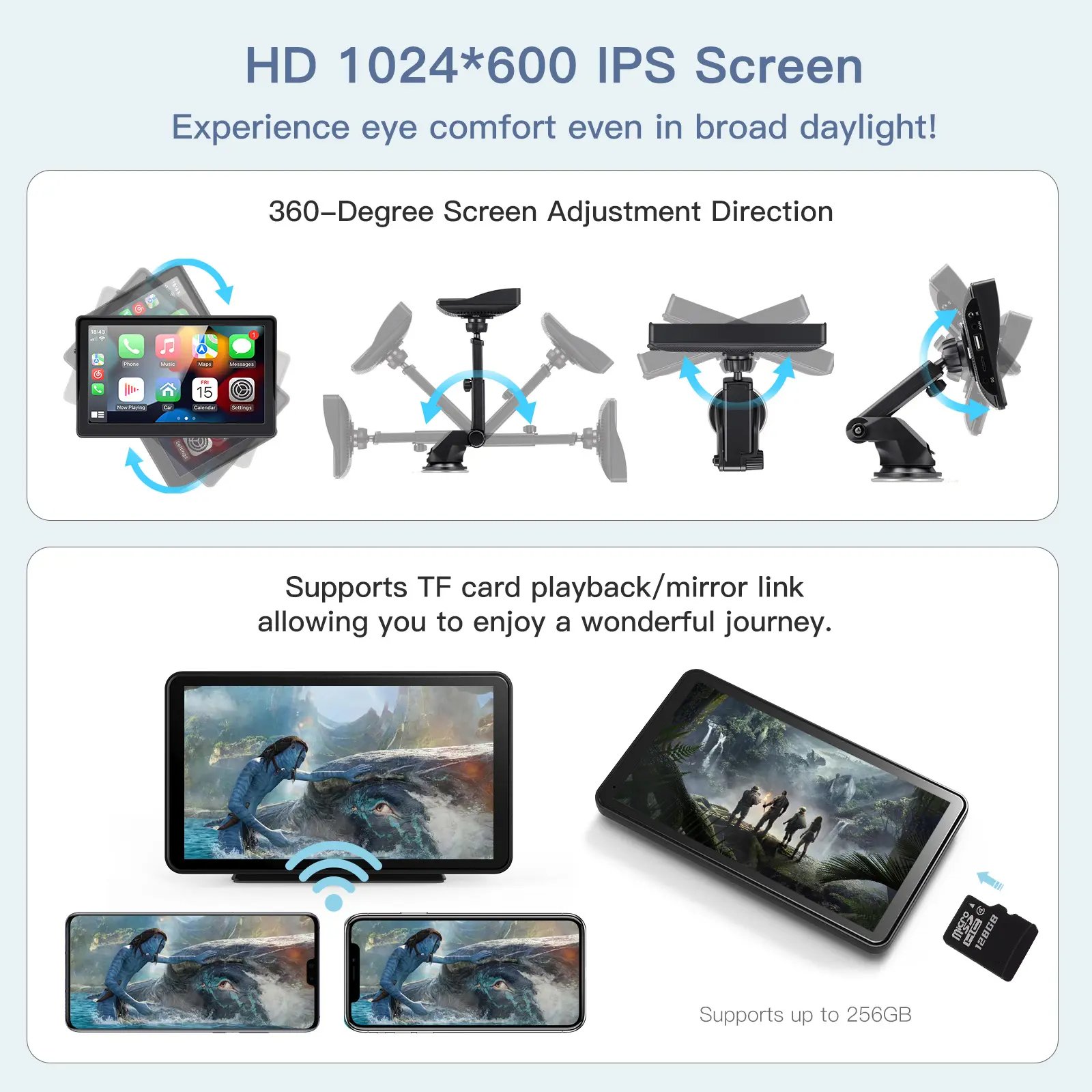 Universal Wireless CARPLAY Auto Car Stereo Radio Player Apple Carplay Screen GPS 7" Smart Screen CarPlay