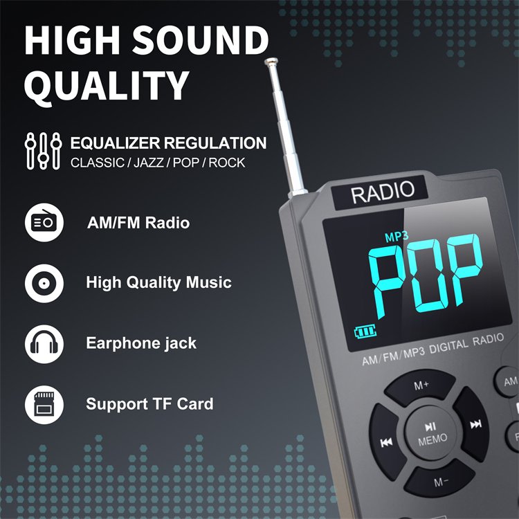 MP3 Rechargeable Digitale Vintage Household Portable FM Radio Players Retro Cheap Mini Digital AM FM Radio