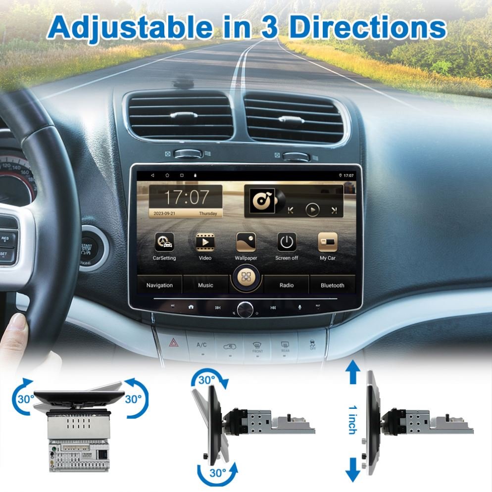 Android 12 auto Carplay 4Core 1 Din 10.1" Car Radio GPS Multimedia Player Universal WIFI Audio for Nissan Toyota Kia VW