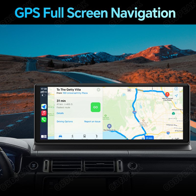 OBDPEAK 3in1 11.3" Portable CarPlay Screen Android Auto Car Stereo Radio Rear Camera Monitor Kits Dash Cam DVR Auto Electronics