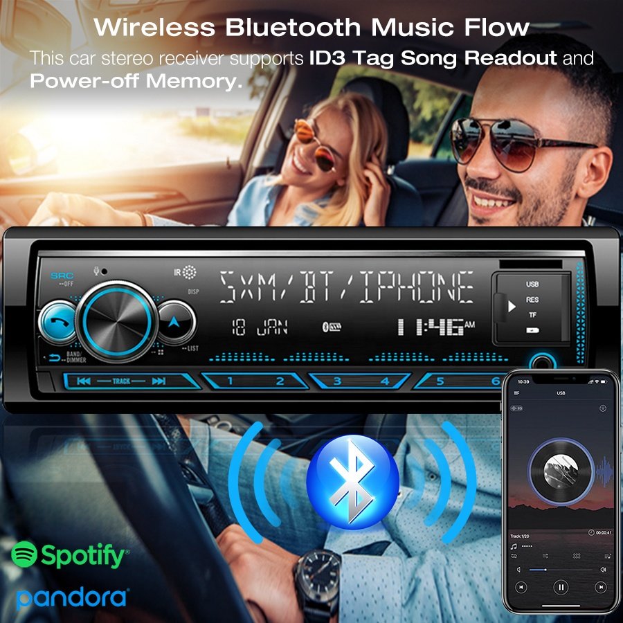 JMC Full Touch LED Car Radio with USB/TF/AUX/BT/FM High Power Car Mp3 Player Private Tooling In-dash 1-din Devices LCD ISO