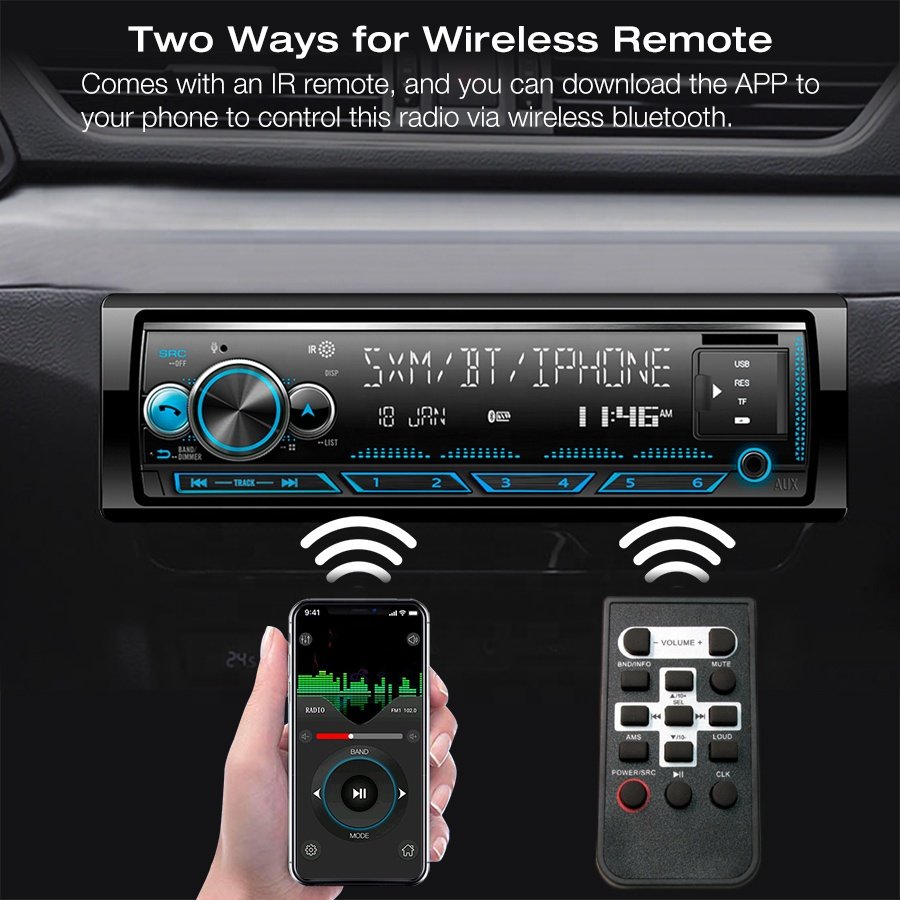 JMC Full Touch LED Car Radio with USB/TF/AUX/BT/FM High Power Car Mp3 Player Private Tooling In-dash 1-din Devices LCD ISO
