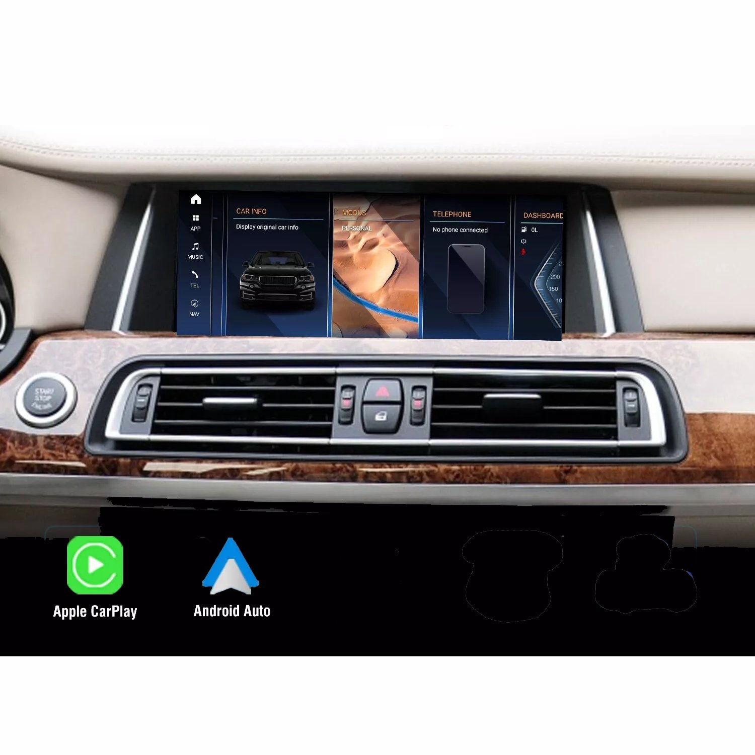 10.25" Original car screen Android 13 Multimedia Car Radio For BMW 7 Series F01 F02 2009-2017 NBT CIC with Wireless CarPlay