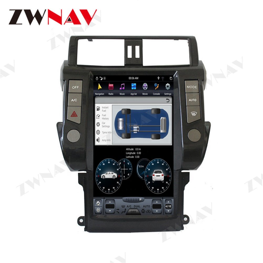 ZWNAV Android 9.0 Radio Tesla Style Car GPS Navigation for LAND CRUISER prado 150 2010-13