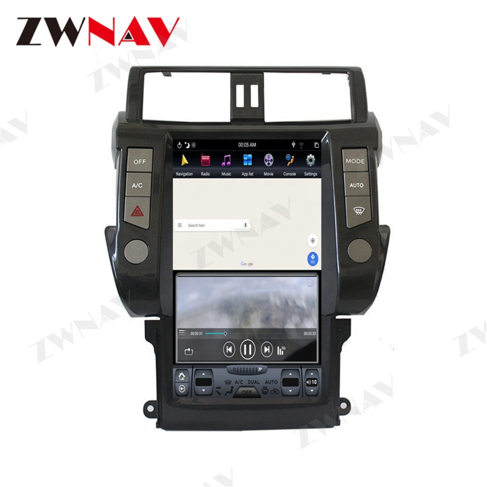 ZWNAV Android 9.0 Radio Tesla Style Car GPS Navigation for LAND CRUISER prado 150 2010-13