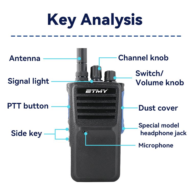 Oem 10w DMR Digital Two way radio ET-D330 VHF UHF IP67 USB Type c chargingWalkie talkie with gps
