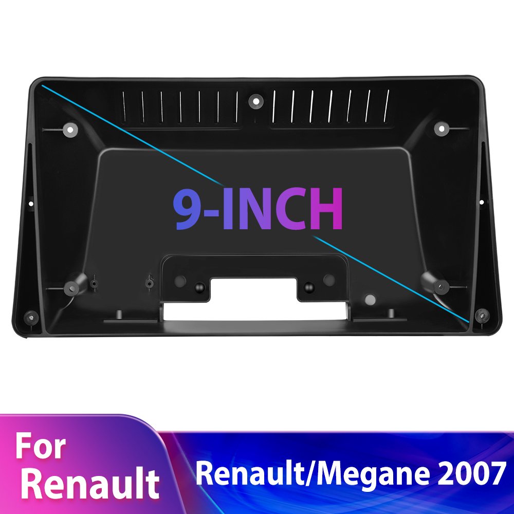 Podofo 2 Din 9'' Android Car Radio Frame Kit For Renault Megane 2 Auto Stereo Dash Fascia Trim Bezel Faceplate