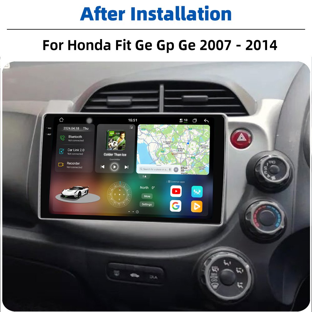 2K Android DSP Car Radio For Honda Fit Ge Gp Gg 2007 - 2014 Carplay Auto Stereo 12+256GB 9.5" Touch Screen Gps Car DVD Player