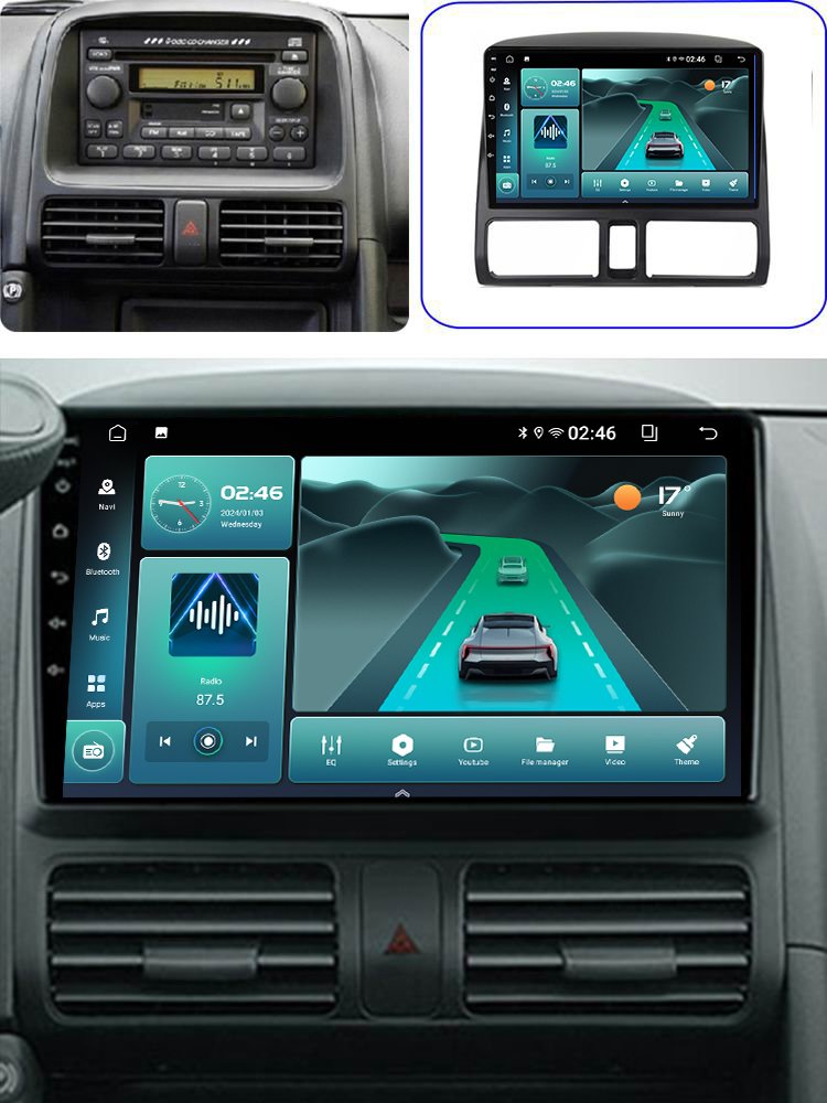 Android 13 Car Radio For Honda CR-V CRV 2 2001 - 2006 Multimedia Video Player Navigation Carplay Autoradio BT5.4 DSP 5G WiFi 6