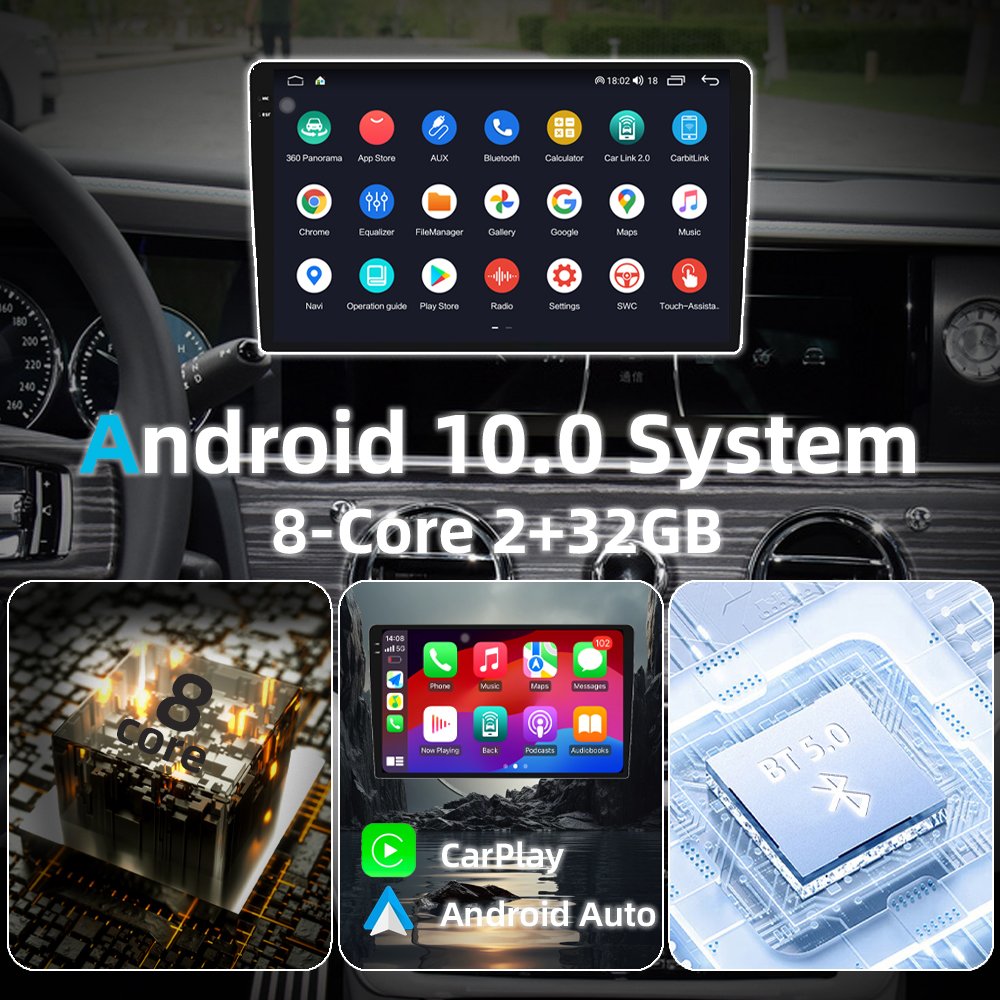 Android Auto 2+32GB Carplay Car Radio For All Model Car Universal Host Car Video For Honda Hyundai Vw Suzuki Toyota Am Fm